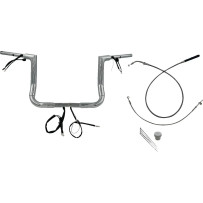 1-1/2" EZ Install Flat Top Handlebar — 1-1/2" diameter, 15" center width, 1" clamp, Chrome