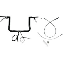 1-1/2" EZ Install Flat Top Handlebar — 1-1/2" diameter, 1" clamp, 15" center, Black