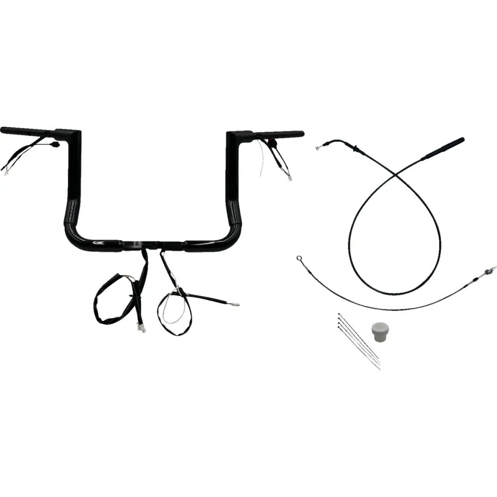 1-1/2" EZ Install Flat Top Handlebar — 1-1/2" diameter, 1" clamp, 15" center, Black