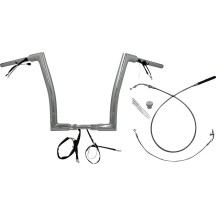 1-1/2" EZ Install Flat Top Handlebar — 1-1/2" diameter, 1-1/4" clamp, 14" rise, 35" width, Chrome