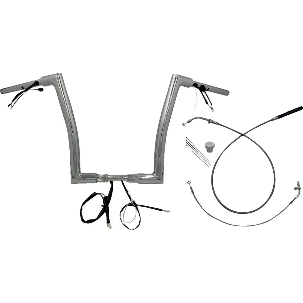 1-1/2" EZ Install Flat Top Handlebar — 1-1/2" diameter, 1-1/4" clamp, 14" rise, 35" width, Chrome