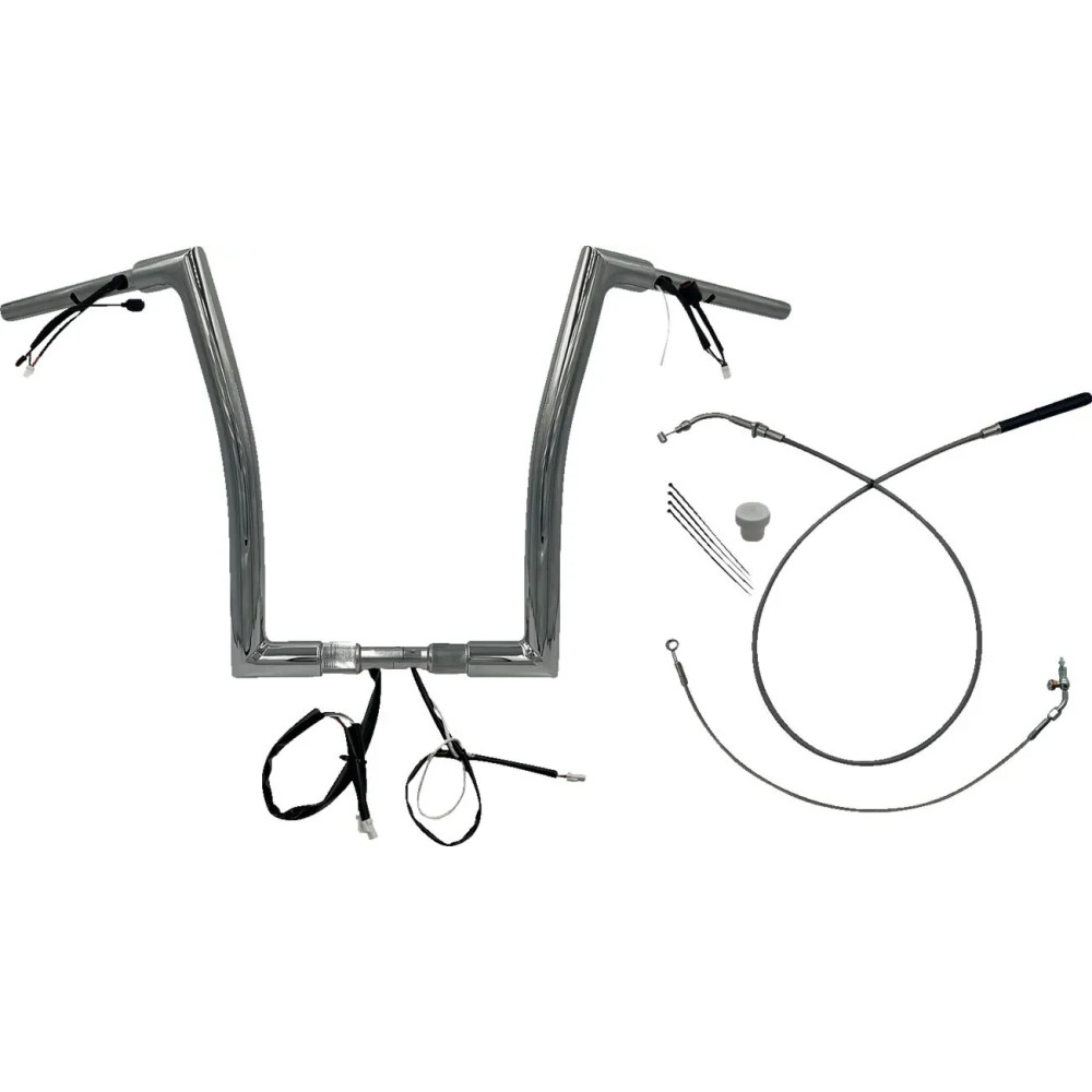 1-1/2" EZ Install Flat Top Handlebar — 1.5" diameter, 1-1/4" clamp, Chrome