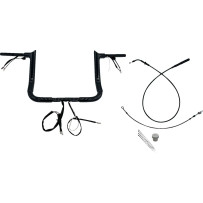 1-1/2" EZ Install Pointed Top Handlebar — 1-1/2" diameter, 12" rise, 1" clamp, Black