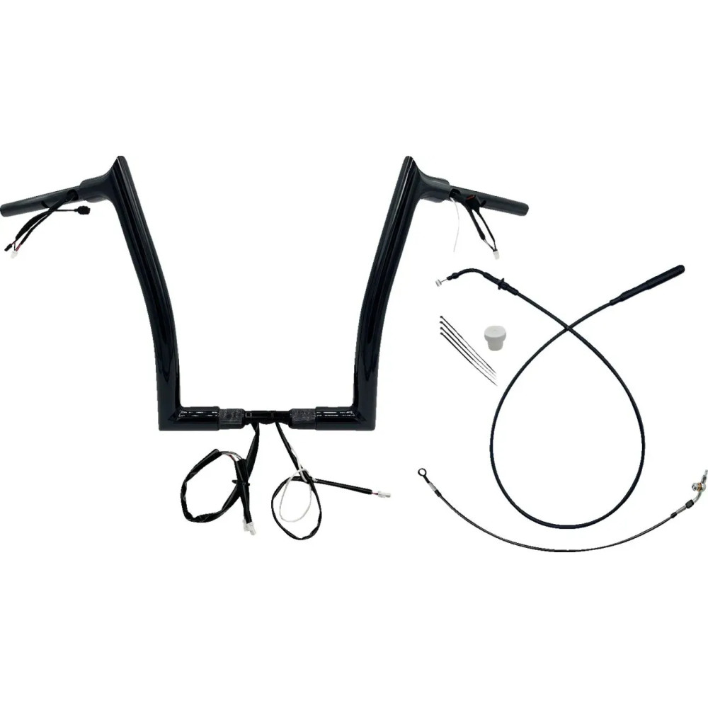 Manillar 1-1/2" EZ Install con punta — diámetro 38 mm (1-1/2"), ancho 89 cm (35"), Ape Hanger, Negro