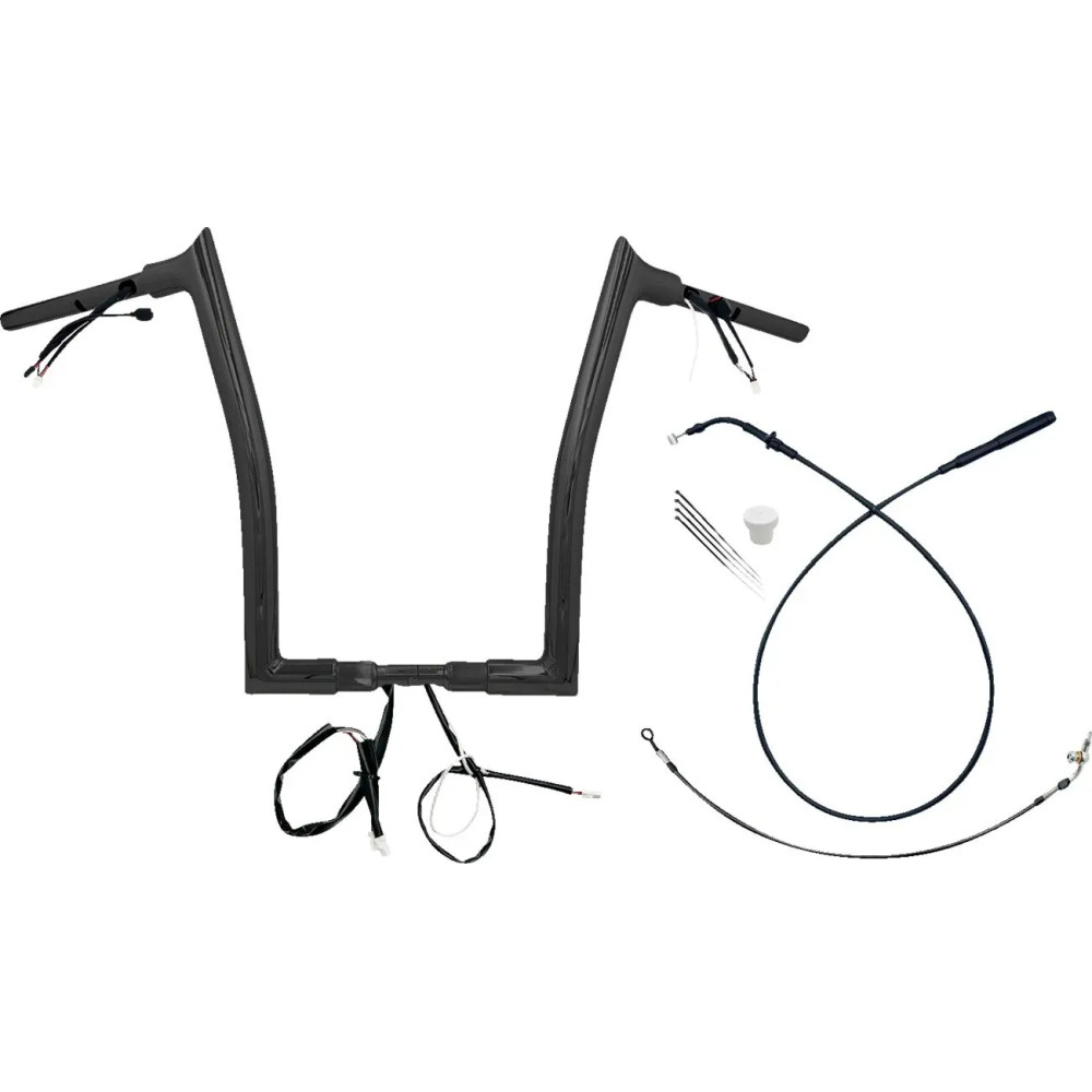 1-1/2" EZ Install Pointed Top Handlebar — 1-1/4" clamp, 16" rise, Black