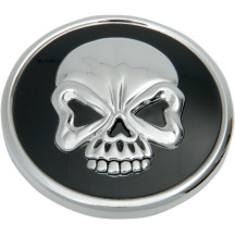 Skull Gas Cap — Black/Chrome, Screw-On