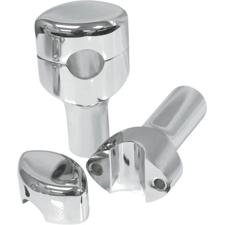 Elevadores de manillar para manillares de 1" — abrazadera de 1", elevación 3", cromo