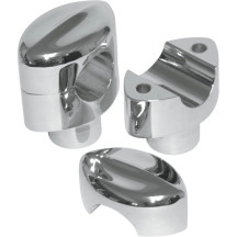 Hefty Smooth Handlebar Risers for 1-1/4" Handlebars — 32 mm (1-1/4"), 38.1 mm rise (1-1/2"), Chrome