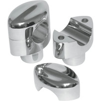 Hefty Smooth Handlebar Risers for 1-1/4" Handlebars — 32 mm (1-1/4"), 38.1 mm rise (1-1/2"), Chrome