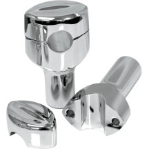 Hefty Smooth Handlebar Risers for 1-1/4" Handlebars — Rise 76.2 mm (3"), Chrome