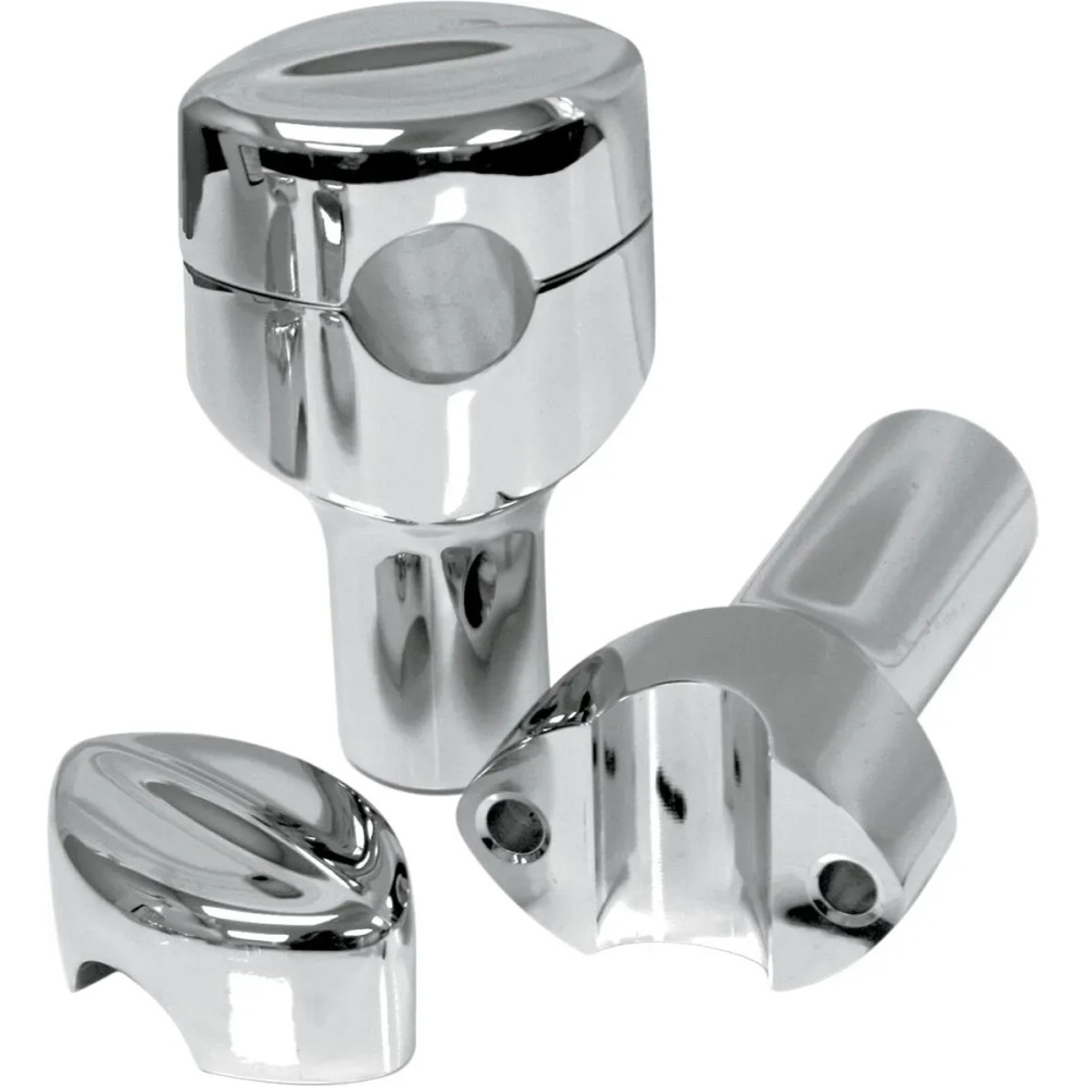 Hefty Smooth Handlebar Risers for 1-1/4" Handlebars — Rise 76.2 mm (3"), Chrome