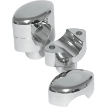 Hefty Smooth Handlebar Risers for 1-1/4" Handlebars — 32 mm (1-1/4"), 38.1 mm (1-1/2"), Chrome