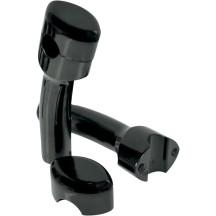 Hefty Smooth Handlebar Risers for 1-1/4" Handlebars — 1-1/4" clamp, 5-1/2" rise, Black gloss