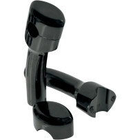 Hefty Smooth Handlebar Risers for 1-1/4" Handlebars — 1-1/4" clamp, 5-1/2" rise, Black gloss