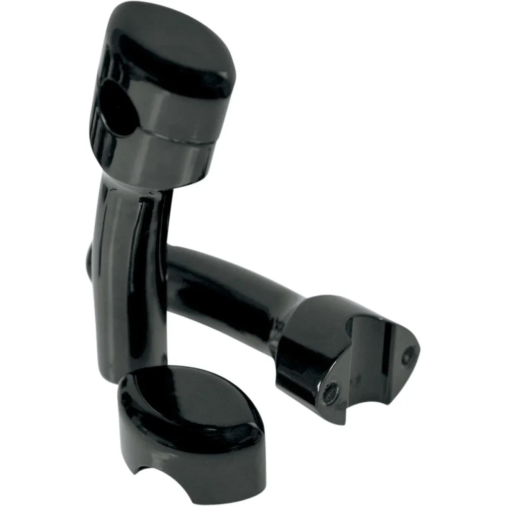Hefty Smooth Handlebar Risers for 1-1/4" Handlebars — 1-1/4" clamp, 5-1/2" rise, Black gloss