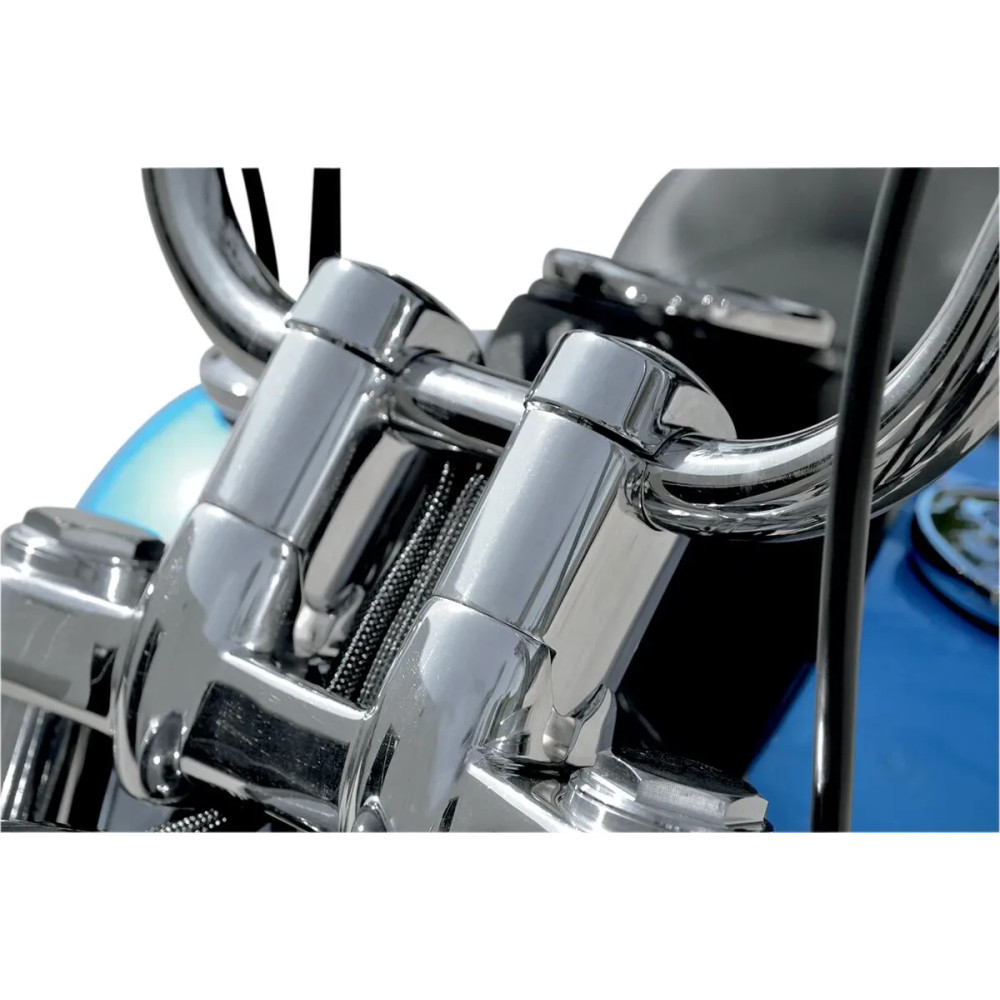 Handlebar Riser Extensions — 50.8 mm rise, 25.4 mm clamp, Chrome polished