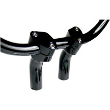 Kickback Handlebar Risers — 4" rise, 1-1/2" pullback, 1" clamp, Black