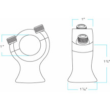 1-3/4" Slimline Handlebar Risers — Rise 1-3/4", Clamp 1", Polished stainless steel