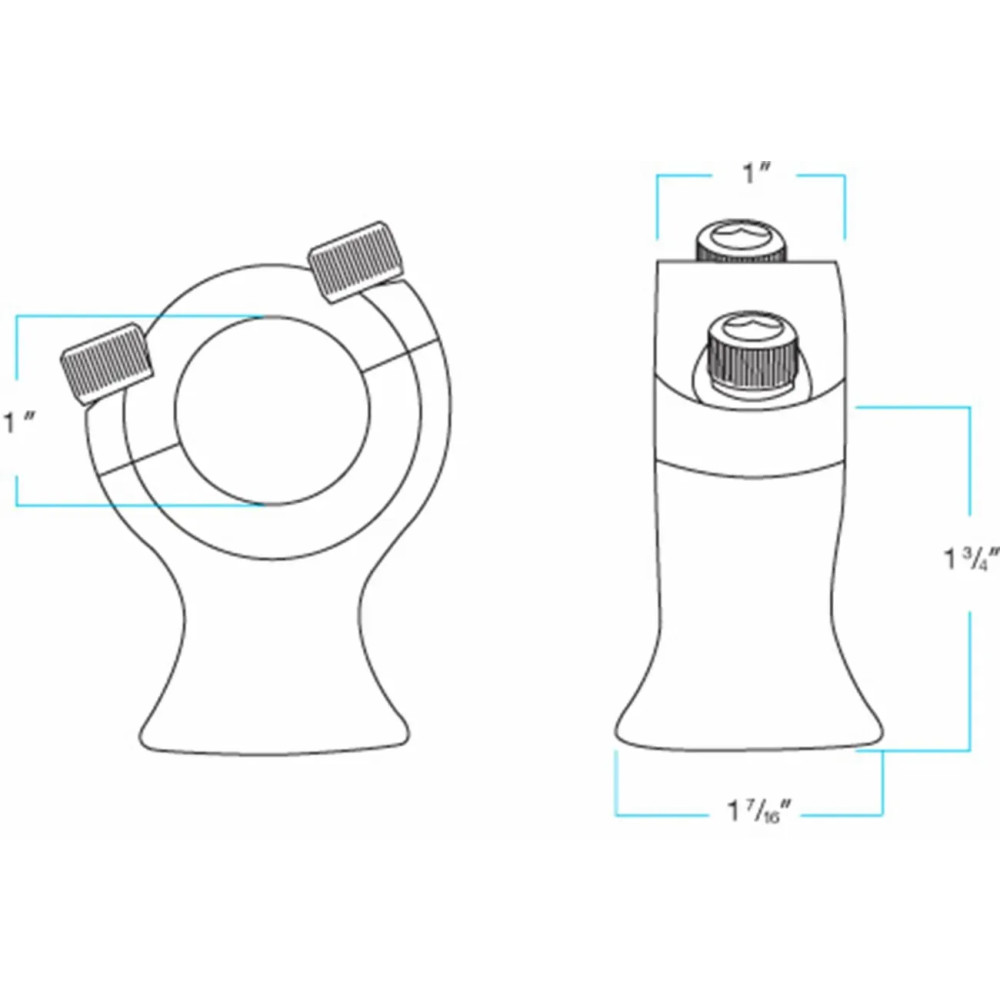 1-3/4" Slimline Handlebar Risers — Rise 1-3/4", Clamp 1", Polished stainless steel