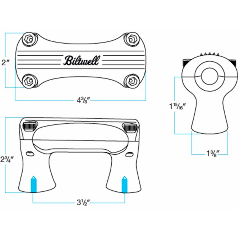 2" Thunder Handlebar Risers — 1" clamp, polished