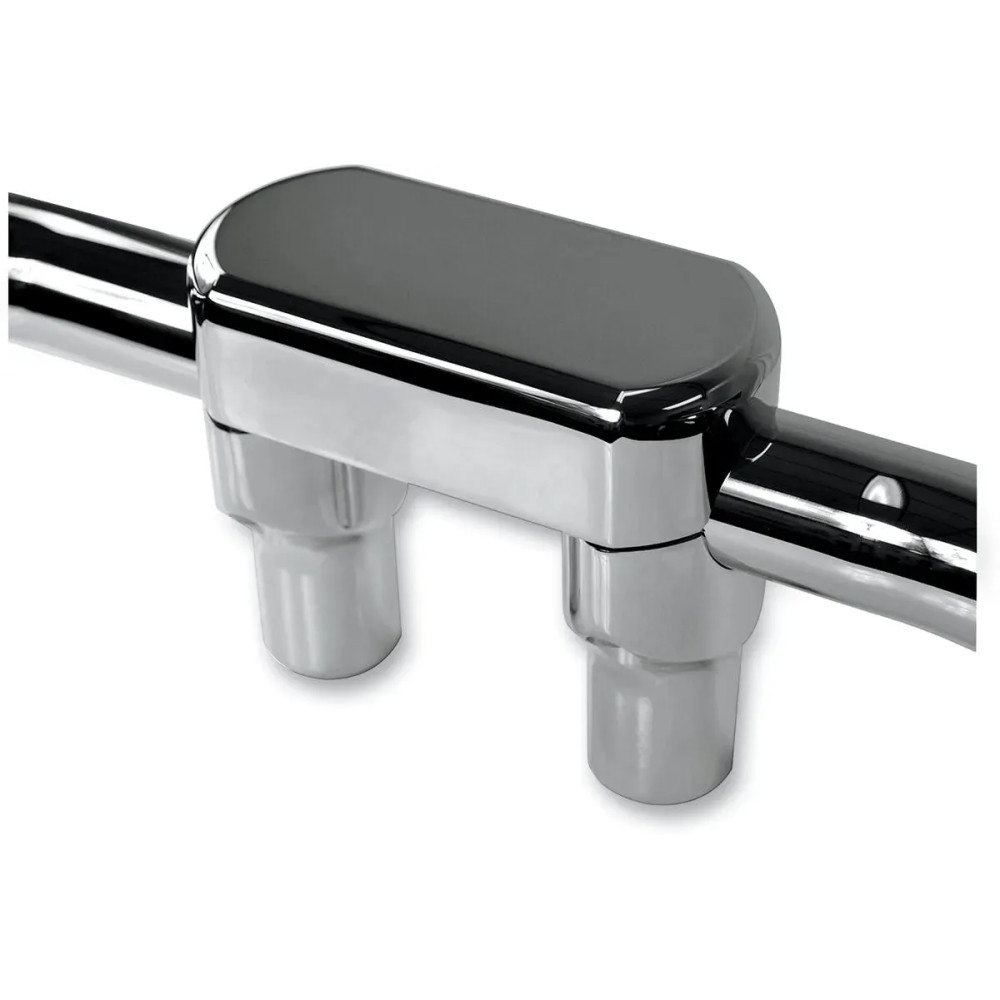 Hefty Handlebar Riser & Top Clamp Kit — 32 mm (1-1/4") clamping diameter, 76.2 mm (3") rise, Chrome