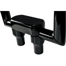 Hefty Handlebar Riser & Top Clamp Kit — 32 mm (1-1/4") clamping, 76.2 mm (3") rise, Black gloss