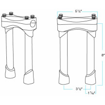Murdock Handlebar Risers — 1" clamp, 8" rise, Black