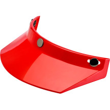 3-Snap Moto Helmet Visor — One Size, Red, Universal