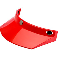 3-Snap Moto Helmet Visor — One Size, Red, Universal