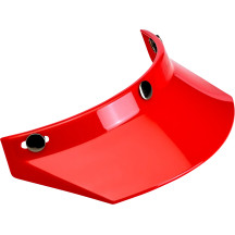 3-Snap Moto Helmet Visor — One Size, Red, Universal