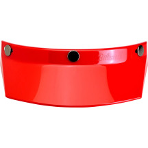 3-Snap Moto Helmet Visor — One Size, Red, Universal