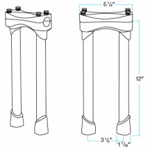 Murdock Handlebar Risers — 1" clamp, 12" rise