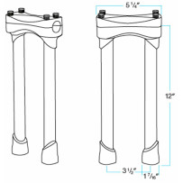 Murdock Handlebar Risers — 1" clamp, 12" rise