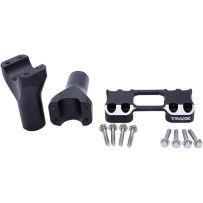 Assault Handlebar Risers — 4 in rise, 1 in clamp, pair, black matte