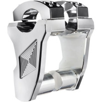 Patriot Series Pivoting Handlebar Risers — 1" clamp, 76.2 mm rise, Chrome