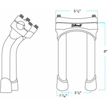 Murdock Handlebar Risers — 20.5 cm (8") rise, 25.4 mm (1") clamp