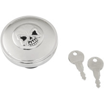 Screw-In Locking Skull Gas Cap — Chrome
