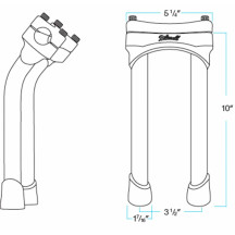 Murdock Handlebar Risers — 10" rise, 1" clamp, Chrome