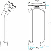 Murdock Handlebar Risers — 12" rise, 1" clamp
