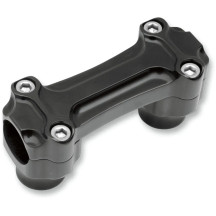 Bone Bar Handlebar Clamp & Riser Kit — 32 mm (1-1/4") clamping, 1/2-13 thread, 25.4 mm (1") rise, Black Gloss