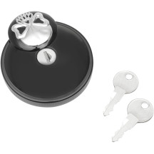Screw-In Locking Skull Gas Cap — Black, vented