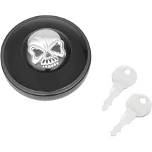 Screw-In Locking Skull Gas Cap — Black, vented
