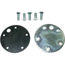 Replacement Block Off Plate with Gasket — Black, Silver