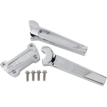 Elevadores de manillar — 3-1/2" centro a centro, diámetro de sujeción 1", elevación 8", base 1/2-13, cromo