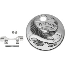 "Live to Ride" Fuel Console Door — Chrome