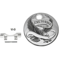 "Live to Ride" Fuel Console Door — Chrome