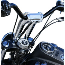 Elevadores de manillar — 24 cm elevación, 38,1 mm retroceso, 25,4 mm abrazadera, rosca 1/2-13, cromo