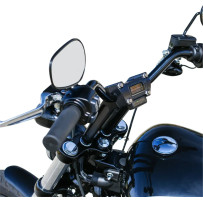 Elevadores de manillar — 20,5 cm (8") de elevación, 3,5" centro a centro, 1" de sujeción, Anodizado negro