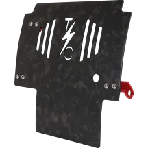 Placa protectora de fibra de carbono forjada — Negro, con soportes rojos