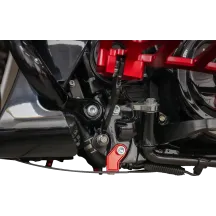 Placa protectora de fibra de carbono forjada — Negro, con soportes rojos